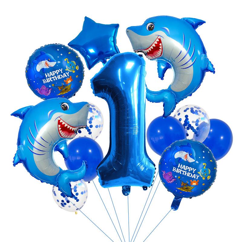 

Undersea Ocean Theme Balloon Set Birthday Party Venue Decoration Props Shark Aluminum Film Balloon Bundle Ocean Balloon Set 1