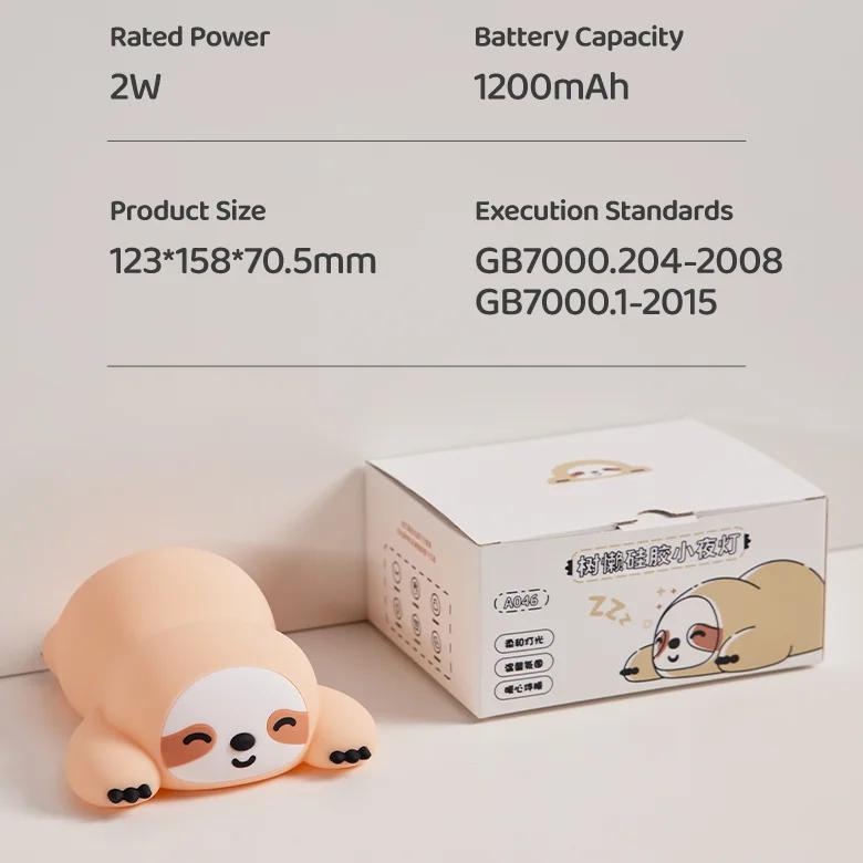 Clownfish Pat Lamp Koala Sloth Panda Silicone LED Night Light Timer Sleep Lights Kids Birthday Gift Bedroom Bedside Room Decor