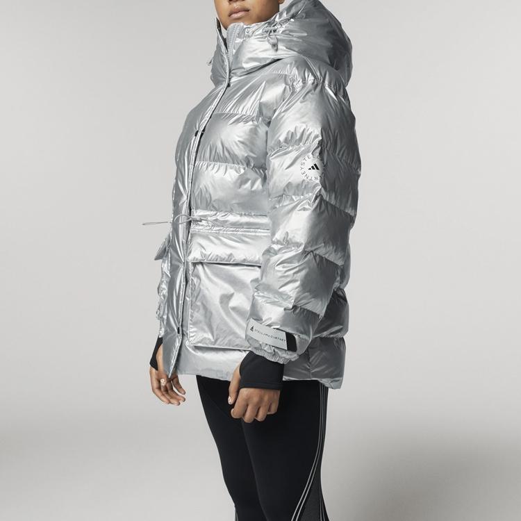 Adidas Stella McCartney Metallic Quilted Warm Windproof Jacket Women Jacket Silver FU3608