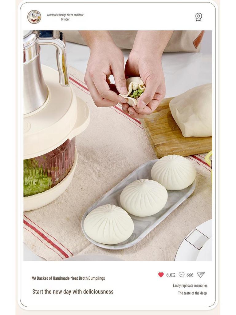 Elektrische Küchenmaschine: Fleischwolf, Teigkneter und Gemüseschneider