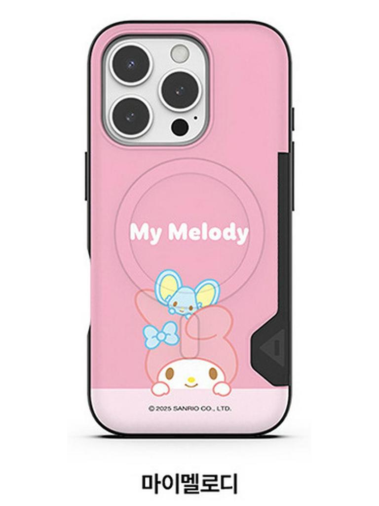 Magnetische Schutzhülle für iPhone 17 Pro Max mit Kartenschlitz - Hello Kitty & Kuromi