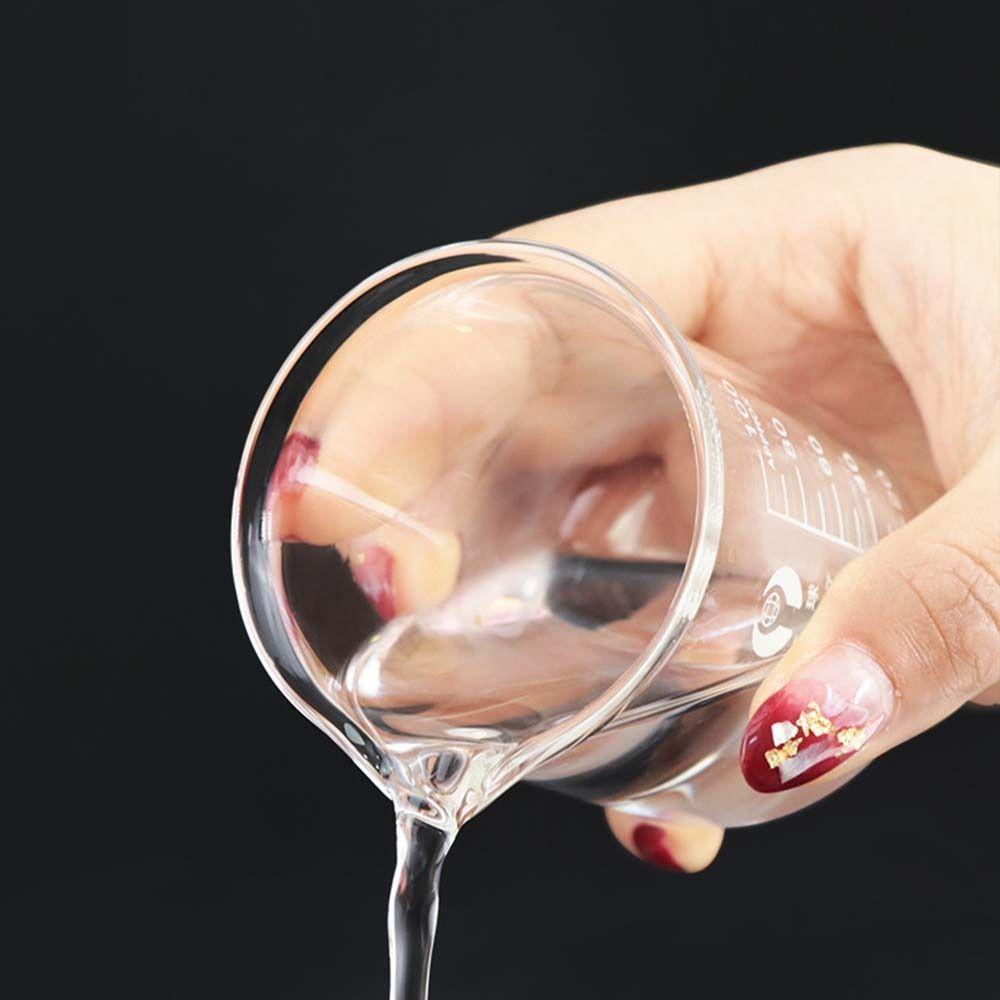 Bicchieri di vetro a base larga da 10ml 25ml 50ml 100ml 150ml Bicchiere graduato trasparente Strumento di bellezza