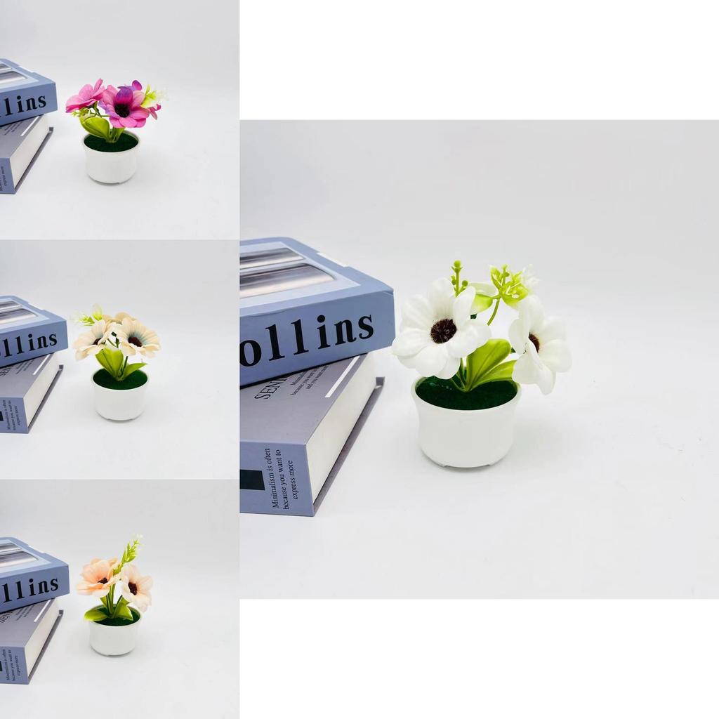 Artificial Chrysanthemum Mini Plant With Plastic And Fabric For Home Decor And Photography Props