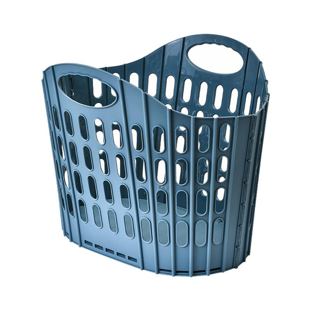 

Breathable Portable Laundry Basket Collapsible Dirty Clothes Organizer Home Bathroom S синій