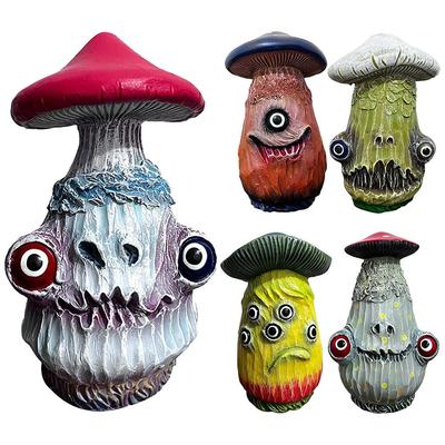Pryskyřice Spooky Mutant Mushroom Decor Craft Halloween dekorace Jedinečná miniaturní socha hub Víceúčelová pro halloweenskou párty