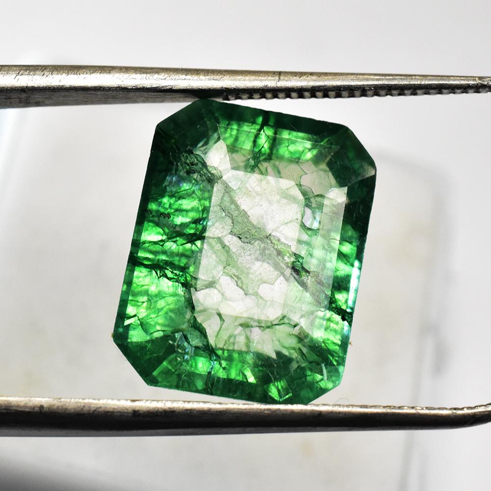 Natural Green Emerald Loose Gemstone 8.75 Ct Emerald Cut for Jewelry Making and Gem Collections