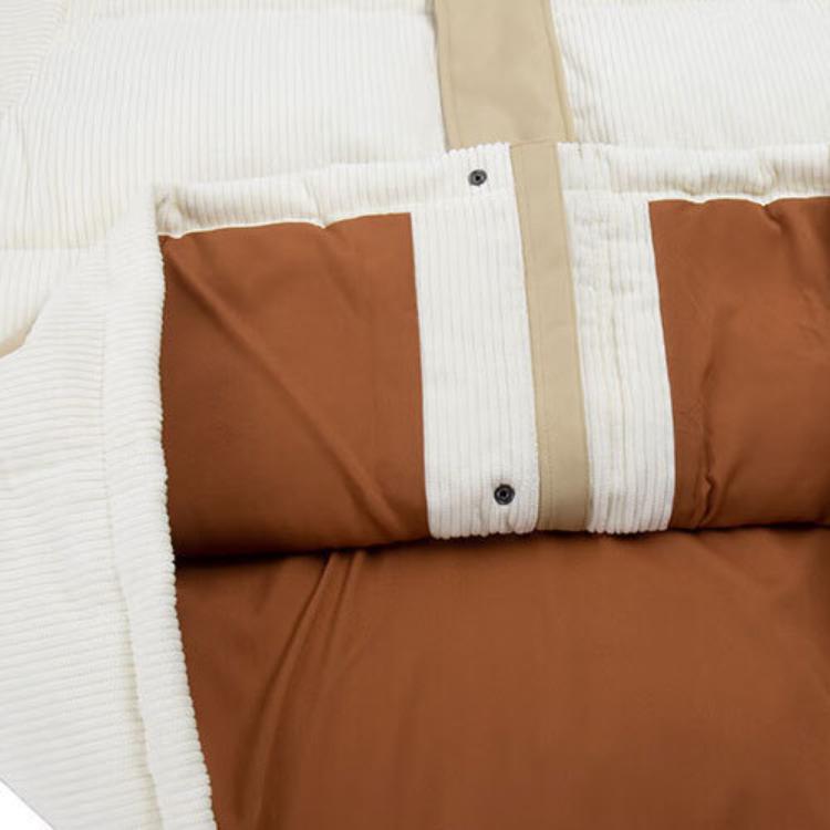 Puma Spliced Design Logo Print Stand Collar Down Jacket Unisex Outerwear Beige 539837-97