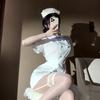 Sexy Lingerie Sexy Angel in White Female Nurse Uniform Pure Desire Crew Neck Slim Dress