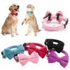 Velvet Cat Collar Cute Bowknot Puppy Chihuahua Collars With Bell Adjustable Safety Buckle Cats Bow Tie Pets Accessories