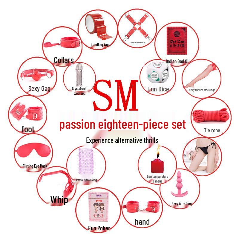 Kit Erotic SM pentru Adulți: Mască de ochi, Zăbală, Bici de piele și Corzi de legare