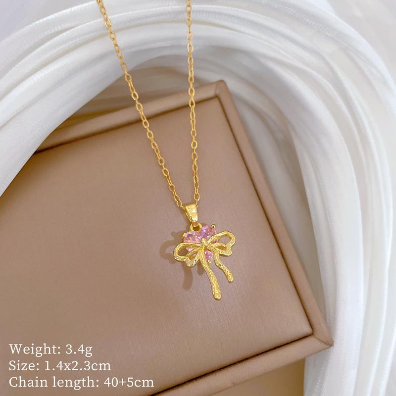 Foreign Trade Portrait Copper Micro-Inlaid Necklace Combination Female Real Gold Electroplated Exquisite Collarbone Chain