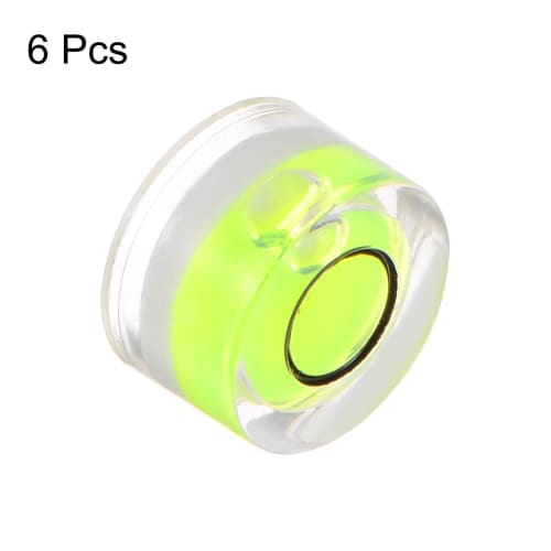 uxcell 6-Piece Round Bubble Level, 10x6mm, Mini Round Bullseye Level for Camera Tripods, Telescopes, Workshops, Turntables, and Picture Frames, Green