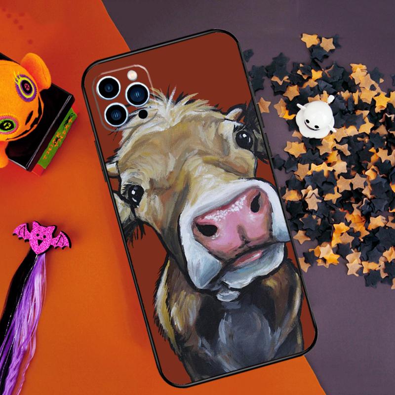 

Cute Cartoon Cow Bumper Case For iPhone 15 16 14 Pro Max 11 12 13 Pro Max Mini XR 16e 16 15 Plus Phone Cover iPhone 14Pro MAX