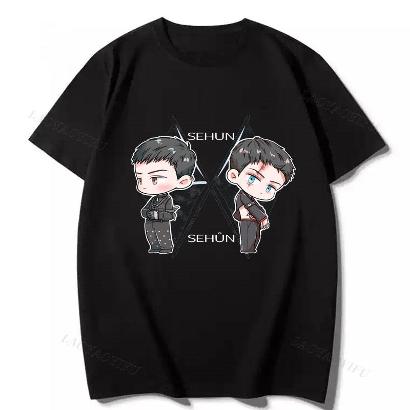 Korea Camiseta EXO Baekhyun Kpop Unisex Tshirt Short Sleeve Essential Unisexs Tshirts Unisex Clothes Women Clothing