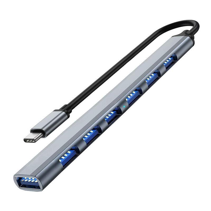 Ultra-Thin Aluminum 7-Port USB 3.0 Hub with Type-C Adapter