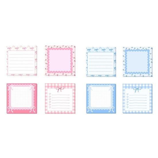Bow Memo Pads Cute Strong Adhesive Page Markers Colorful Self-Stick Notes