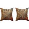 Emvency Set of 4 Throw Pillow Covers Brown Rust Colorful Metal Rusty Steel Iron Structure Wall Door Modern Abstract Decorative Square 20x20 Inches