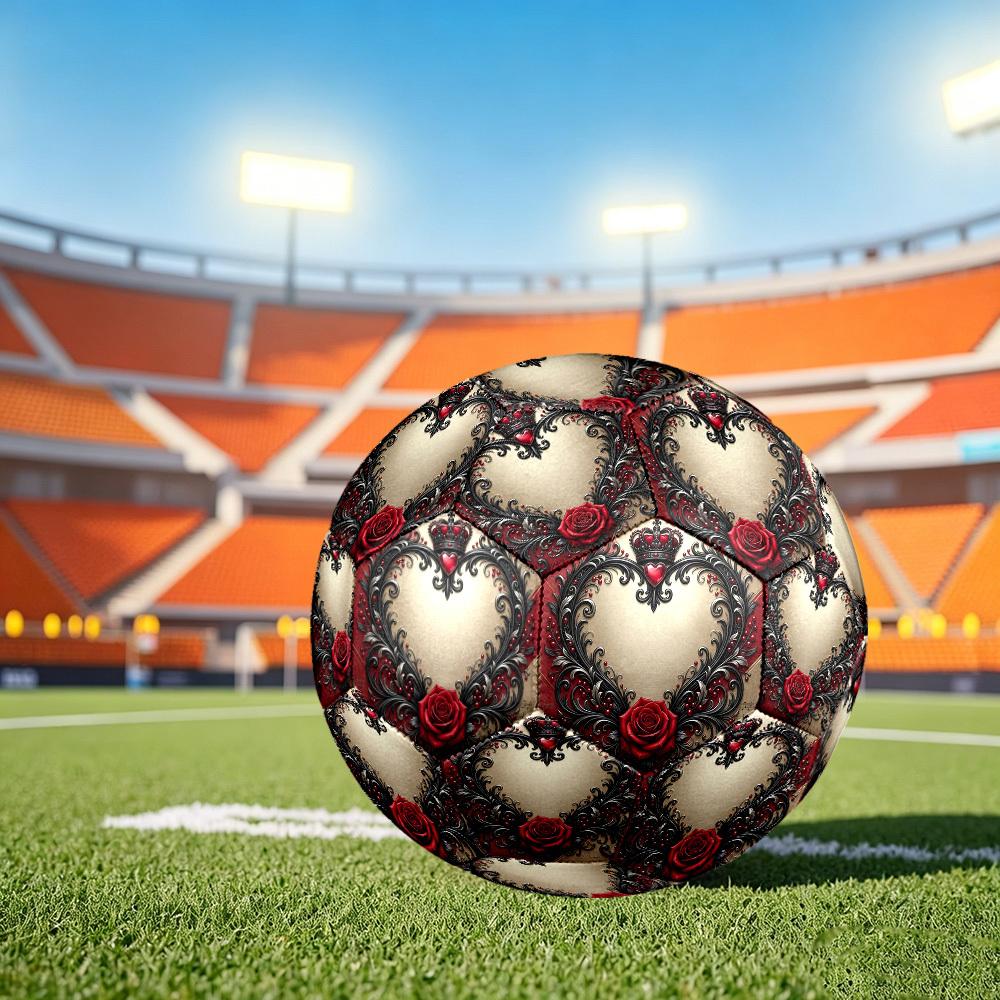 1 Stück Royal Romance Größe 5 Fußball Professioneller Spiel-Trainingsfußball Indoor & Outdoor Sportball Trainingsball Leicht Langlebig y4