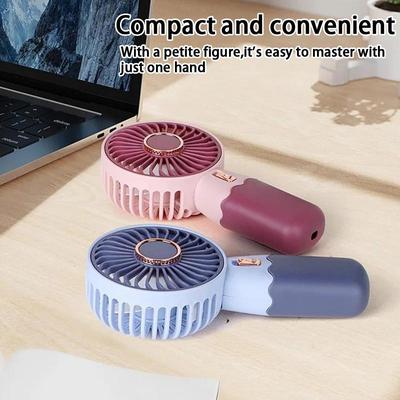 Ventilatore Portatile Manuale 2in1 Ricaricabile USB Mini Ventilatore Elettrico Raffreddante da Scrivania per Sport all'Aperto e Viaggi