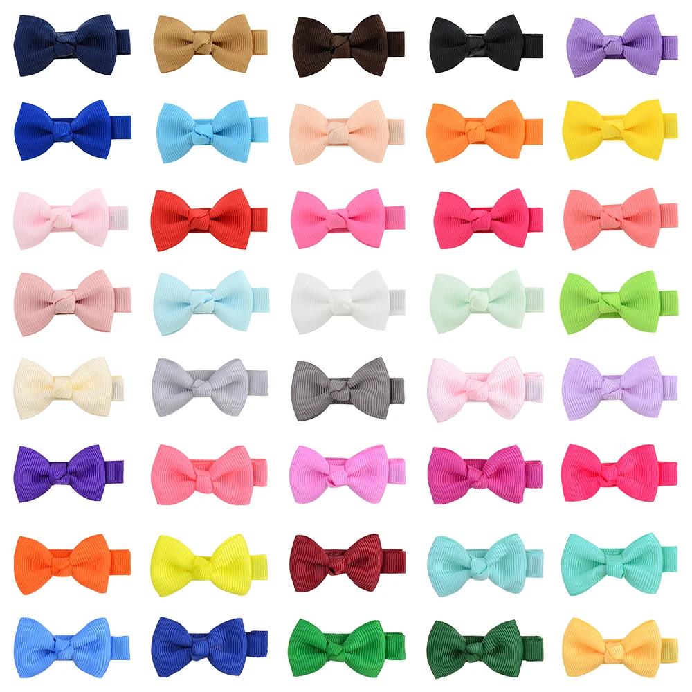 20Pcs/lot Ribbon Mini Hair Bows Clips for Baby Girls Toddlers Kids Hairpins Headwear Children Hair Accessories