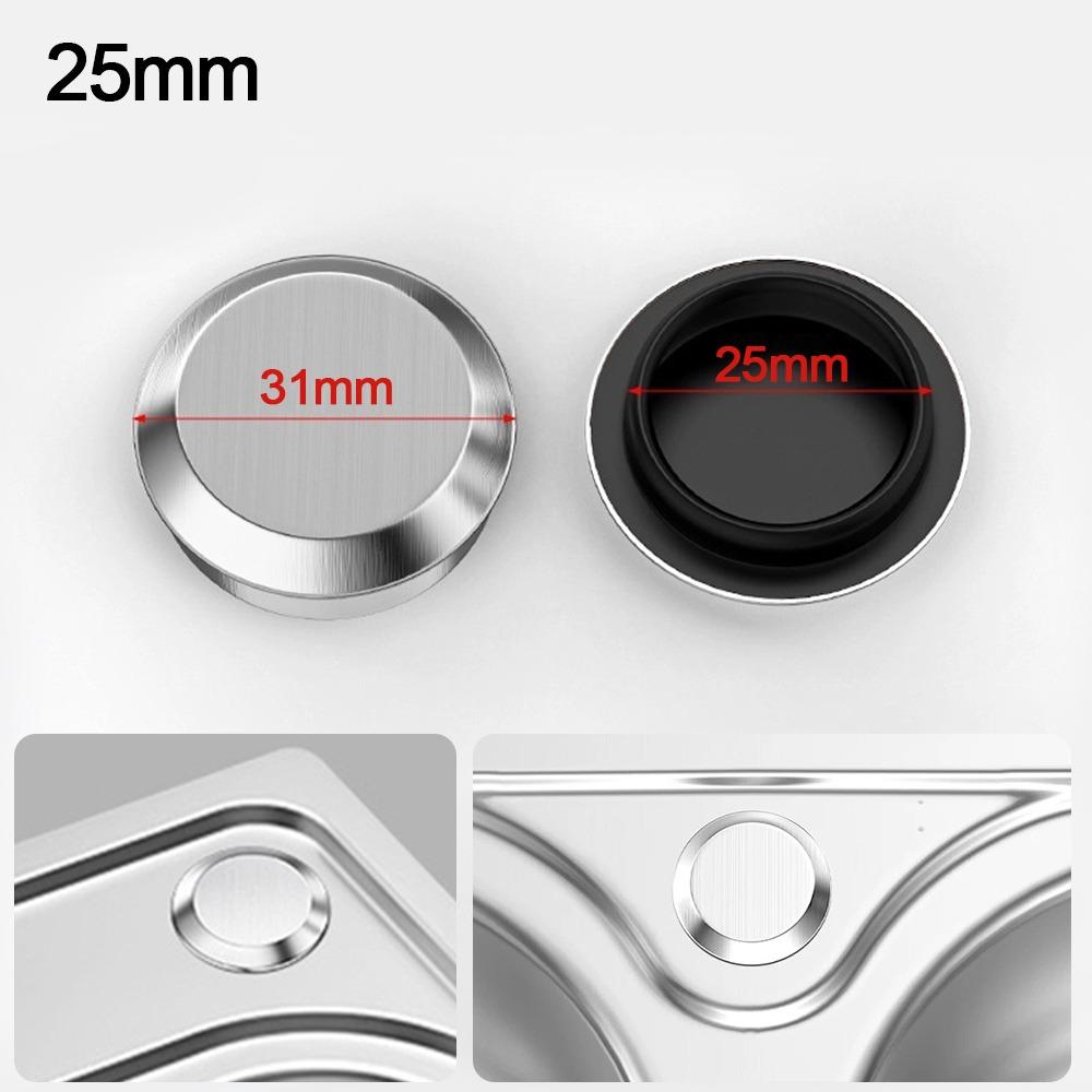Silver Faucet Hole Cover Stainless Steel Faucet Decorative Covers Drainage Seal Plug  Bathroom