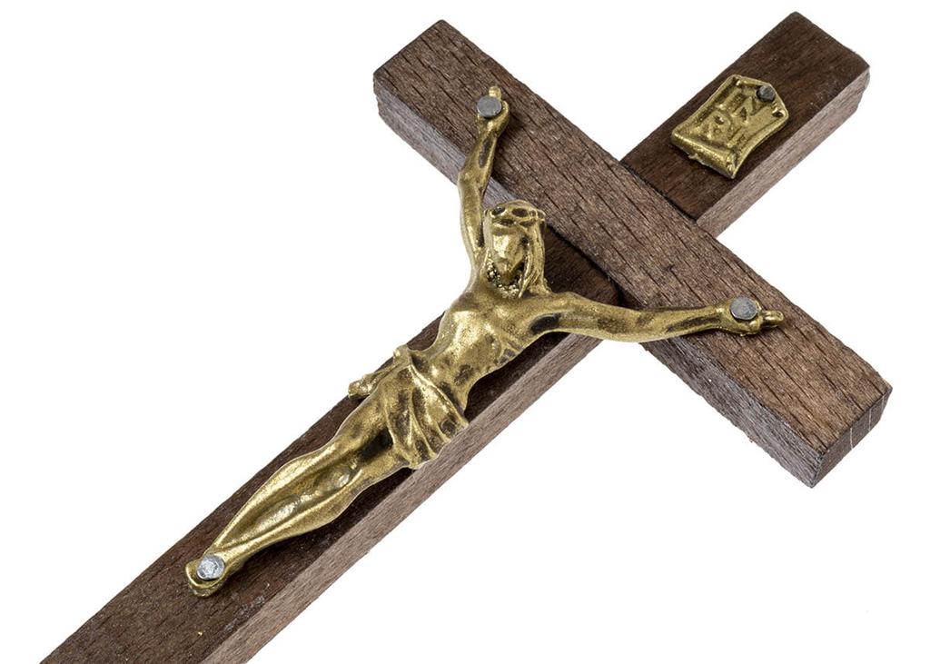 Wooden Hanging Cross, Brown 13.5 X 6.5