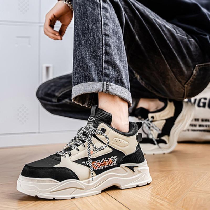 High-top Casual Sneakers for Men Daily Versatile Breathable Running Shoes Outdoor Non Slip Damping Basketball Shoes Man Sneakers