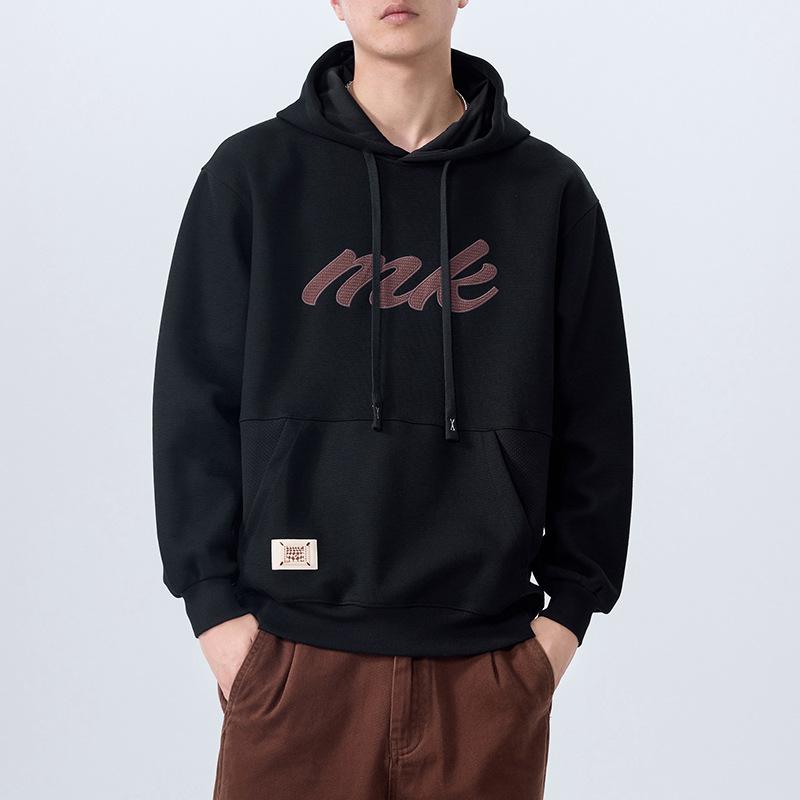 360G Heavy Hooded Sweater Men'S American Retro Loose Men'S Jacket Embroidered Top Trendy