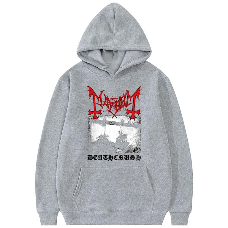 Mayhem Deathcrush Hoodie Music Rock Band Print Streetwear Unisex Women Hip Hop Fashion Sweatshirts Oversized Hoodie Male Tracksuits