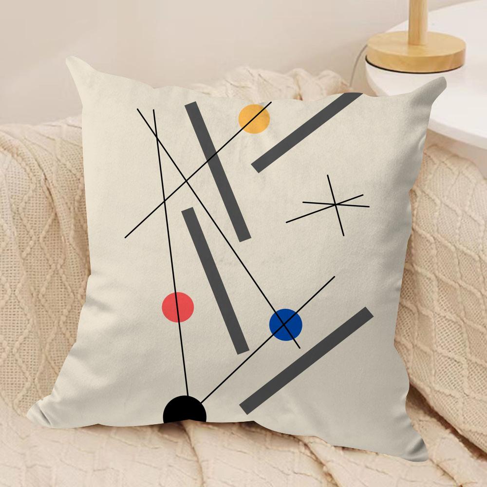 Abstract Lines Cushion Cover Soft Plush Fabric DoubleSided Printed Sofa Cushion Cover for All Seasons Home Decor Gift