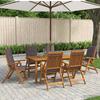 7 piece Garden Dining Set Natural Solid Wood Acacia