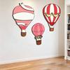3 Pcs Hot Air Balloon Wall Decor Boho Wooden Nursery Wall Art Vintage Pink White Wall Sculpture for Living Room Bedroom Playroom