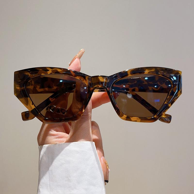 Fashion Vintage Cat Eye Sunglasses Women  Trendy Sun Glasses Punk Luxury Brand Designer Double Color Sexy Lady Shades Uv400