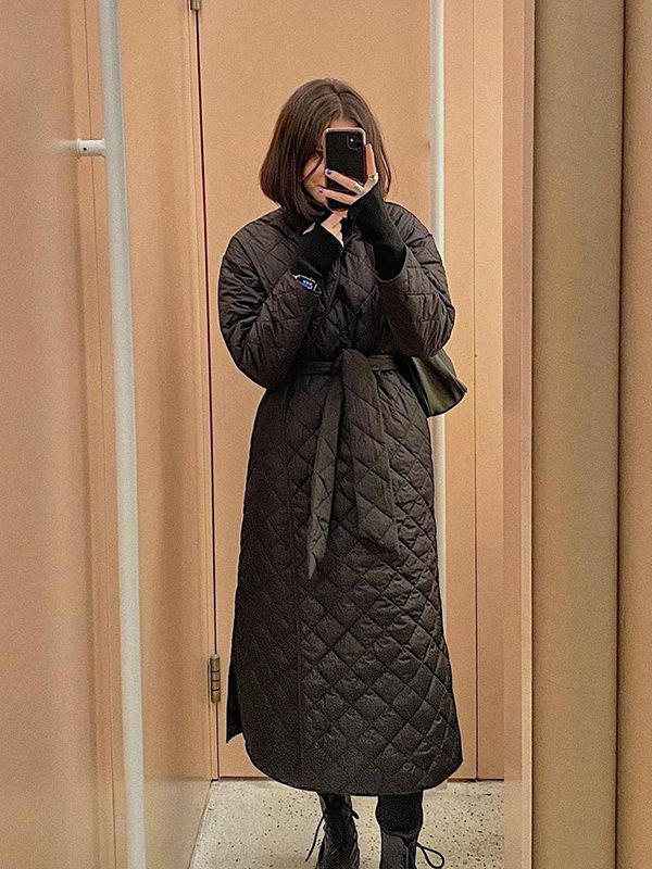 2023 Europejska i Amerykańska Zielona Kurtka Watowana z Bawełny: Jesień/Zima, Wiązane, Kieszenie, Casualowa i Wszechstronna Odzież Wierzchnia