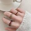 Burgundy Drip Glaze Cherry Women's Stackable Open Ring - Elegant, Versatile Fashion Ring for Index Finger