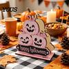 Halloween Kitchen Tissue Holder Wooden Napkin Holder, Cute Pastel Pumpkin Ghost Black Cat Tabletop Dispenser, BOO Letter Organizer Waterproof