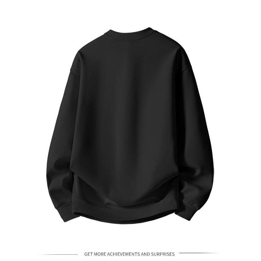 8XL Men's Casual American Style Hoodie: Round Neck, Long Sleeve Pullover for Spring and Autumn.