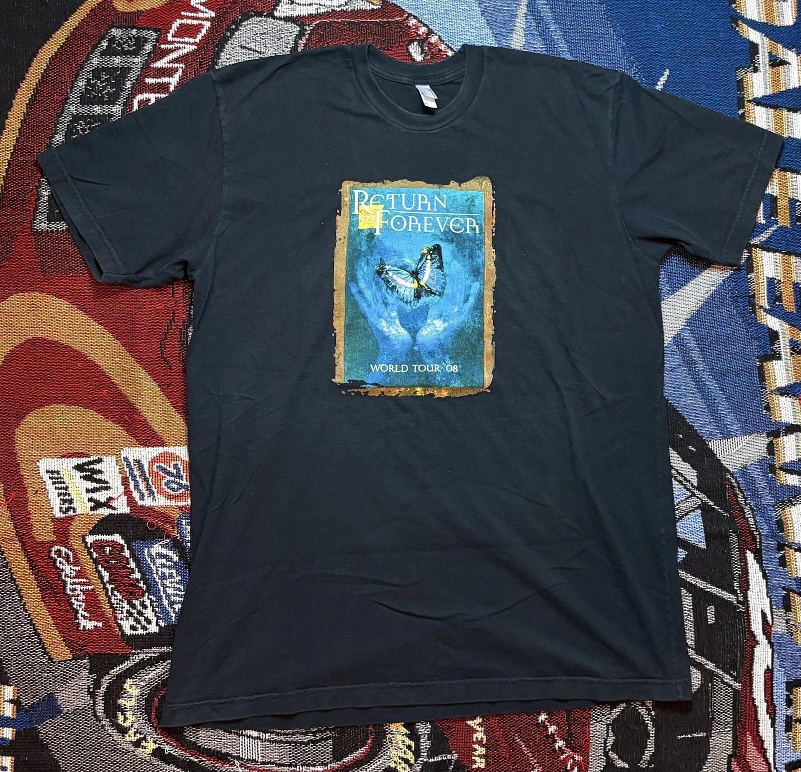Chick Corea Return to Forever Shirt 2008 Mens XL Black Tour Jazz M