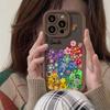 Case for 17 16 15 14 13 12 11 Pro Max Colorful Flowers Transparent Protective Case Precision Hole Anti-Fingerprint Shock Proof