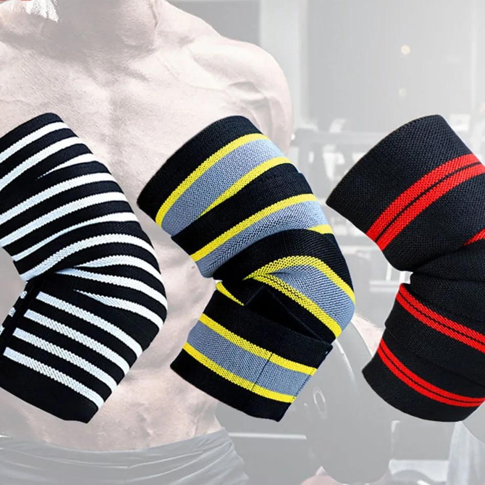 Loogdeel Elastiskt Armbågsskydd Kompressionsstöd för Tyngdlyftning Powerlifting Bodybuilding Armstöd Rem