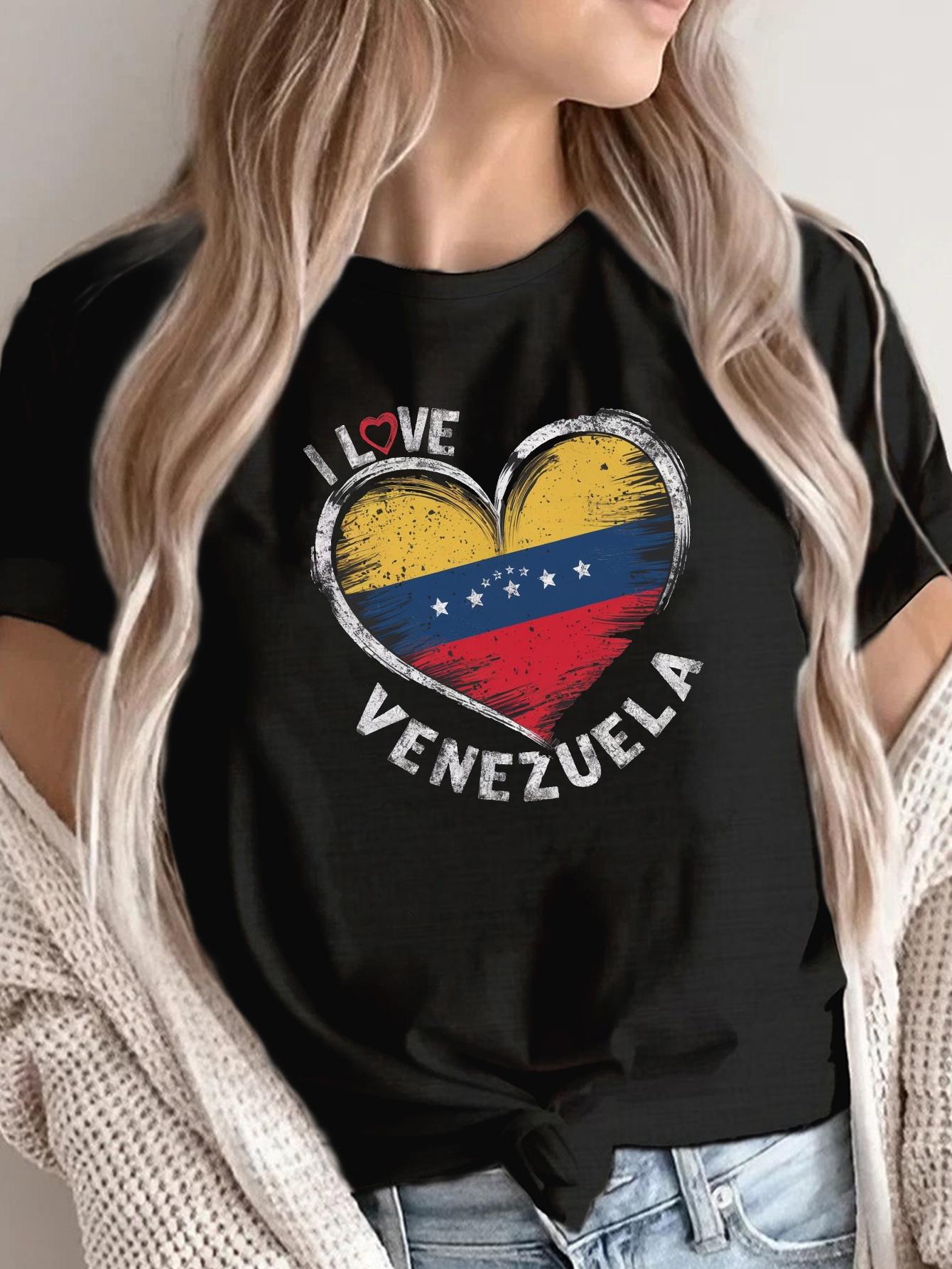 I Love Venezuela Heart Flag T-shirt XXL