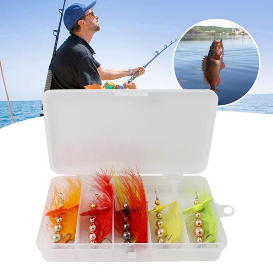 5Pcs Metal Baits Fishing Lures with Treble Hook Bright Color Compact Design Portable Rotating Sequins Crankbait for Bass Trout Perch