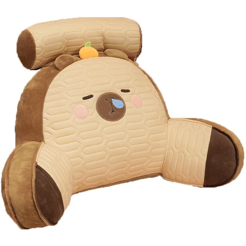 Cartoon-Capybara-Lounge-Kissen mit besticktem Plüschbezug für Bett Sofa Stützen