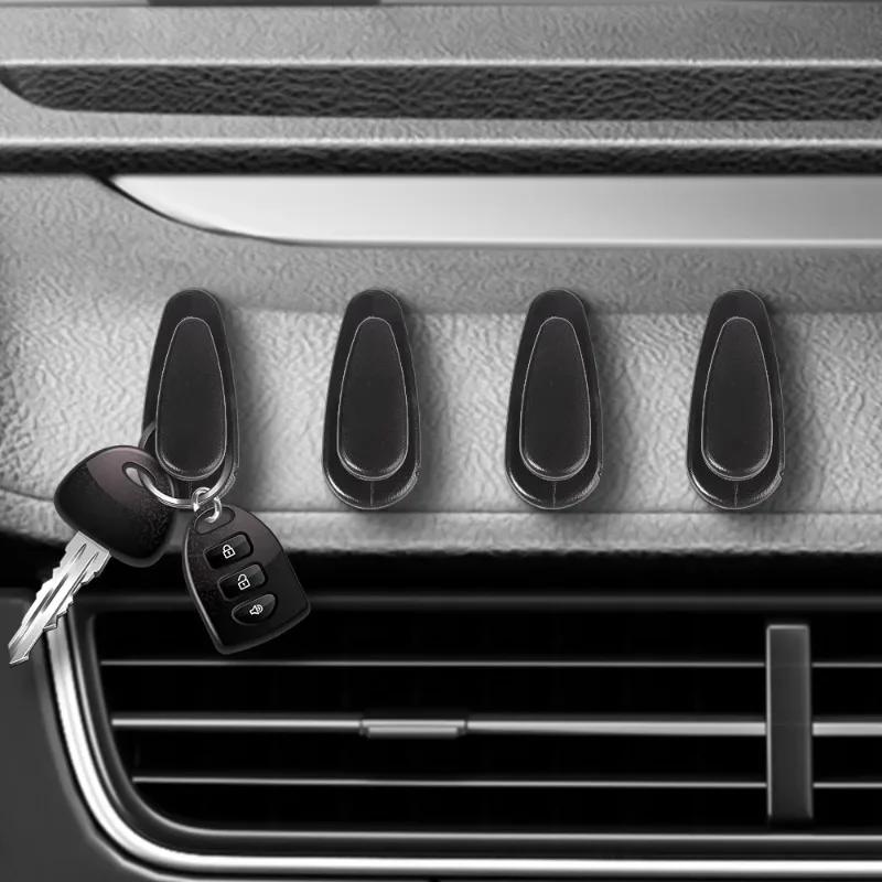Mini Car Hooks Automatic Dashboard Hanging Strong Adhesive Hooks Car Interior Cable Organizer Storage Hanger Auto Home Dual-use