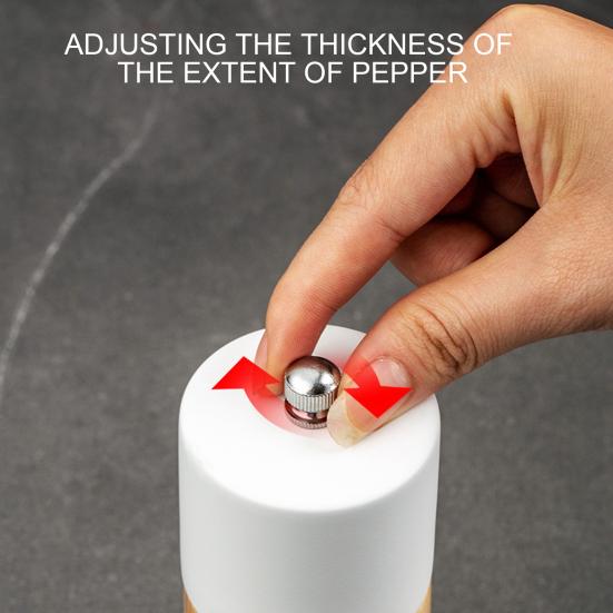 6 Inch Spice Grinder Manual Rotor Adjustable Coarseness Wood Ceramic Natural Pepper Salt Grinder for Kitchen