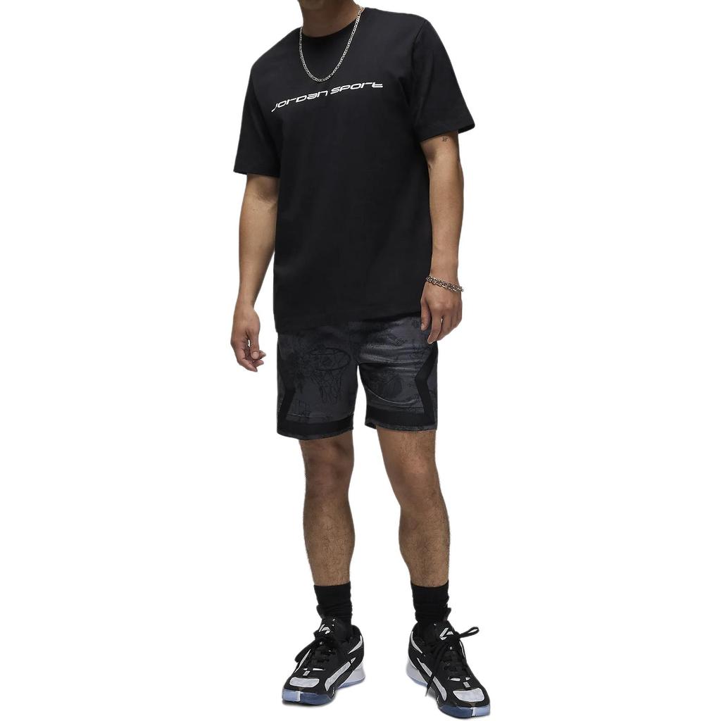 Nike Cotton Crew Neck Letter Logo Regular Short Sleeve T-Shirt Men Tops Black FZ1931-010