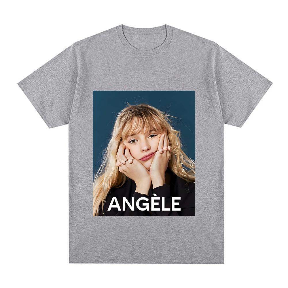 

Angele Van Laeken T-Shirt Classic Portrait Graphic Printing Tops Summer Roupas Femininas Clothing Comfortable O-neck Cotton Tees XS серый