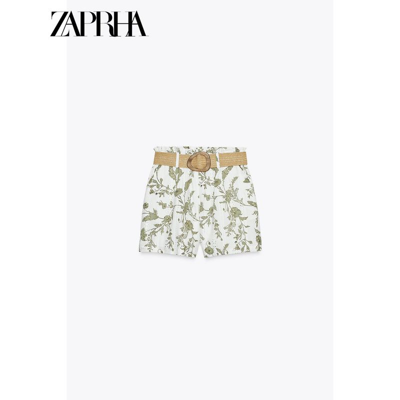 Zaprha 2025 New Arrival Sexy Vacation Style Comfort Printing Cut Out Embroider Casual Shorts Ladies 3703670