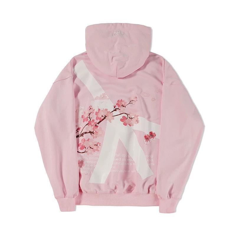 Men's Oversized Cherry Blossom Hoodie - Autumn Fashion, Heavyweight American Style, Casual High Street Outerwear