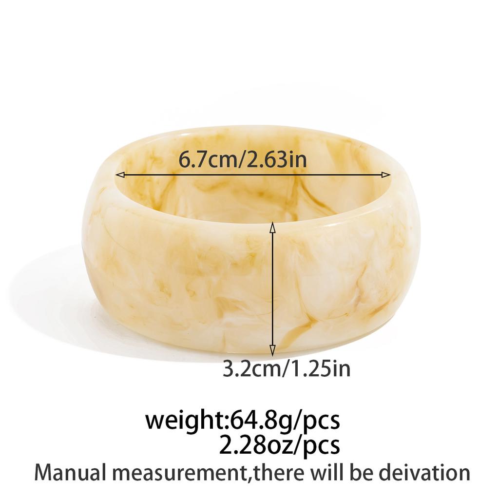 Maillard Style Smudged Acrylic Oval Bracelet, Exaggerated Special-shaped Resin Splicing Bracelet